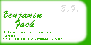 benjamin fack business card